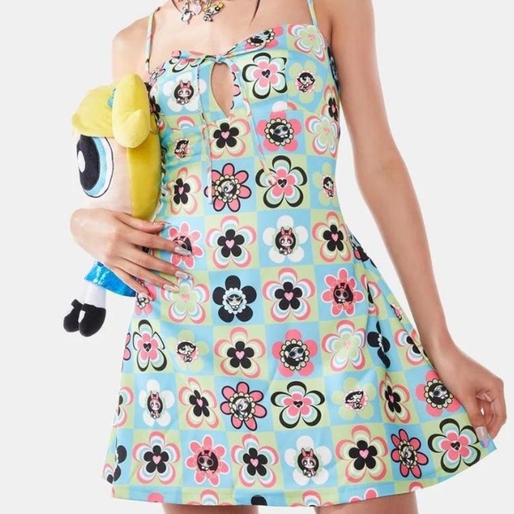 dolls kill x powerpuff girls POWER OF THE FLOWER MINI DRESS - Picture 4 of 4